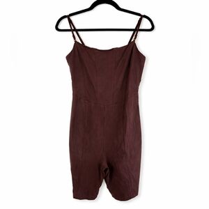 Intimately Free People Brown Fitted Romper Minimalist Lounge Cami Stretch S